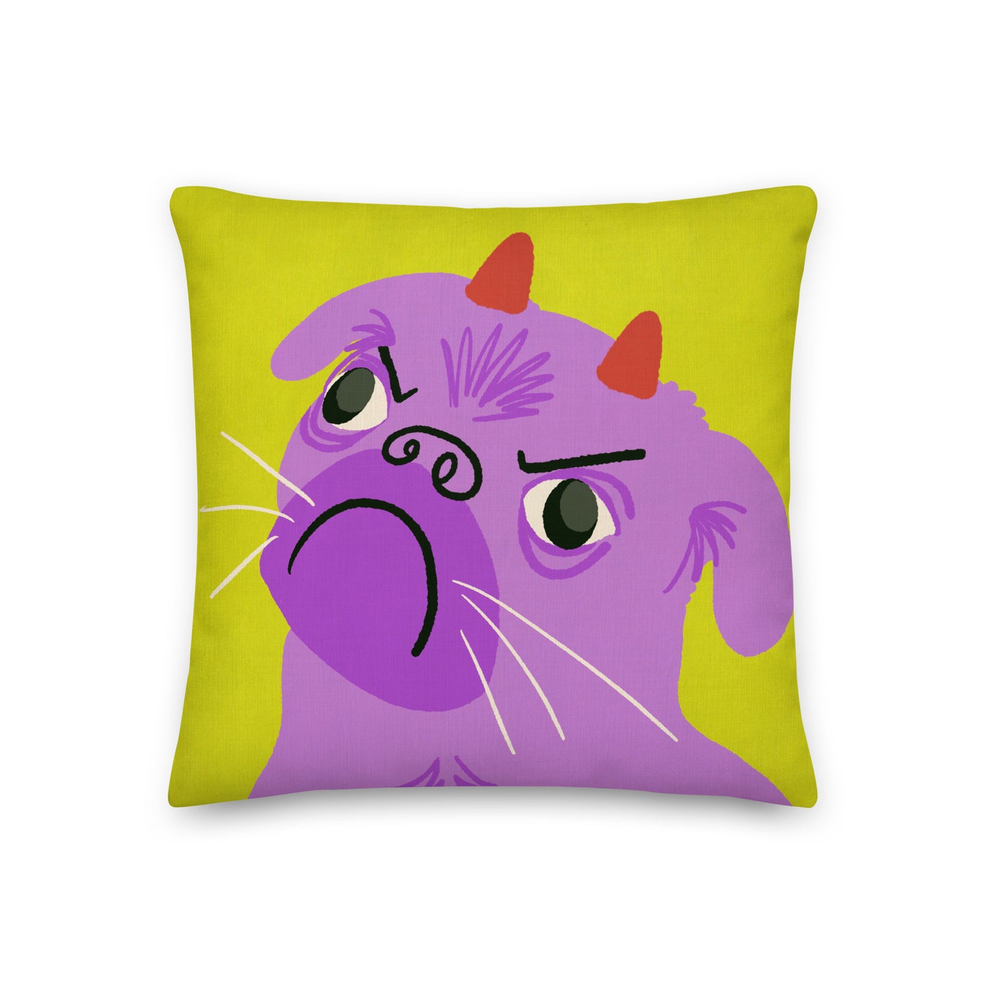 Angel and Devil Pugs 2-Sided Pillow