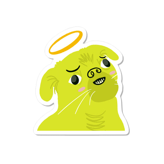 Pug Angel 3" Sticker