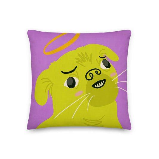 Angel and Devil Pugs 2-Sided Pillow